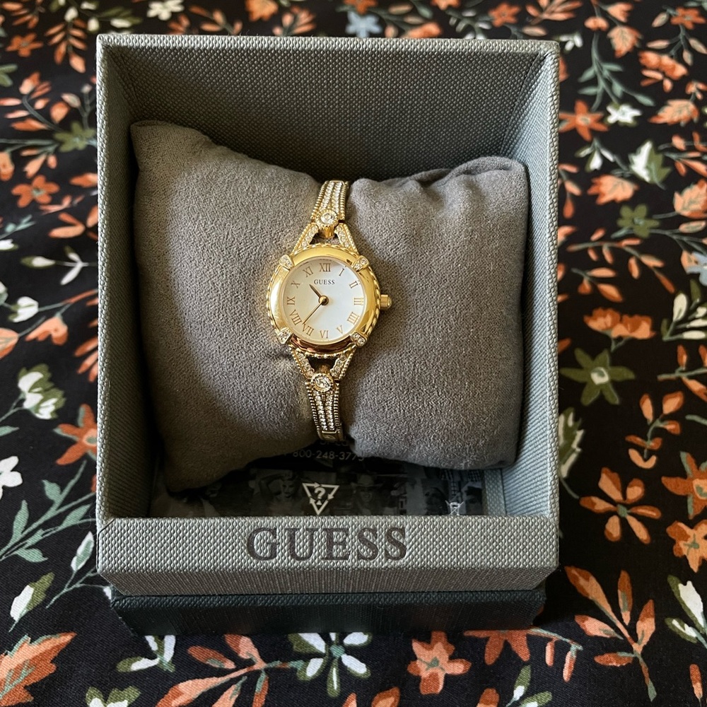 gold guess watch